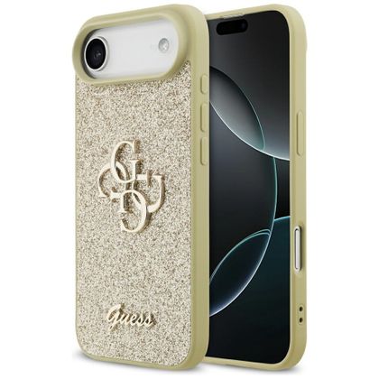 Etui Guess Fixed Glitter Big 4G do iPhone Air złoty