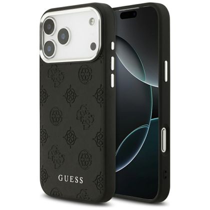 Etui Guess Peony Hot Stamp Script MagSafe do iPhone 17 Pro Max / 18 Pro Max czarny