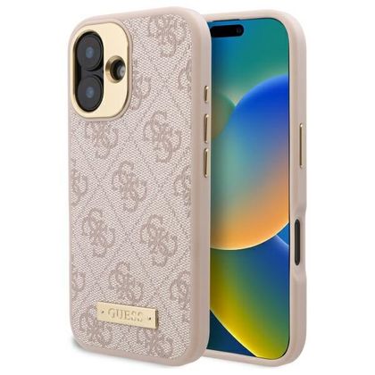 Guess GUHMP16MU4GPRP iPhone 16 Plus 6.7" różowy/pink hardcase 4G Logo Plate MagSafe