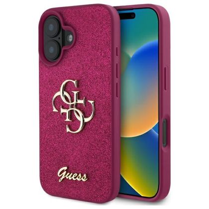 Guess GUHCP16SHG4SGU iPhone 16 6.1" fioletowy/lpurple hardcase Fixed Glitter Big 4G