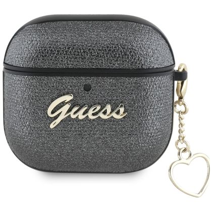 Etui Guess Metallic Script Charm do AirPods 4 / 5 czarny