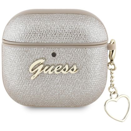 Etui Guess Metallic Script Charm do AirPods 4 / 5 złoty