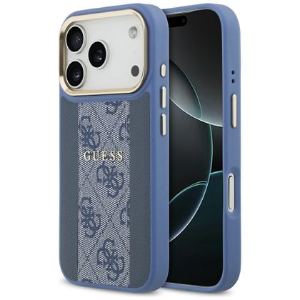 Etui Guess 4G Stripe MagSafe do iPhone 17 Pro / 18 Pro niebieski