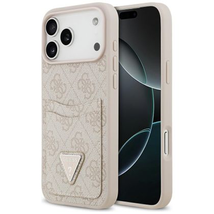 Etui Guess 4G Double Card Triangle do iPhone 17 Pro Max / 18 Pro Max różowy
