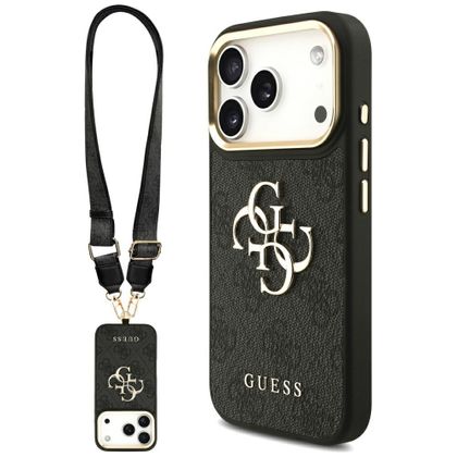 Etui Guess 4G Big 4G Classic Logo Big Strap Metal Buttons do iPhone 17 Pro / 18 Pro czarny