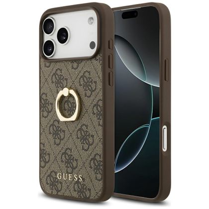 Etui Guess 4G Ring Stand do iPhone 17 Pro Max / 18 Pro Max brązowy