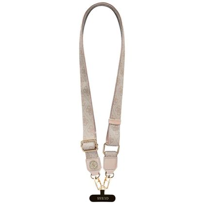 Uniwersalna smycz Guess Universal CBDY 4G Tether Patch Strass Metal Logo różowy
