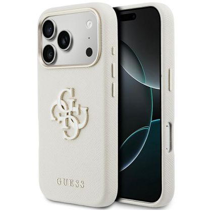 Etui Guess FW Resin Logo do iPhone 17 Pro Max / 18 Pro Max beżowy