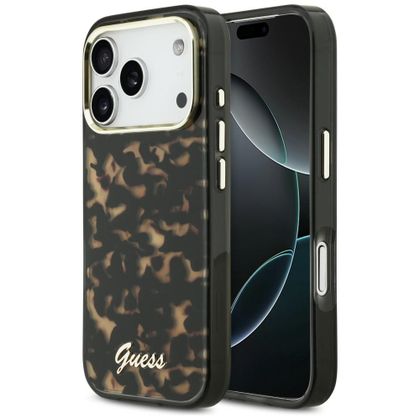 Etui Guess IML Script Metal MagSafe do iPhone 17 Pro / 18 Pro tortoise