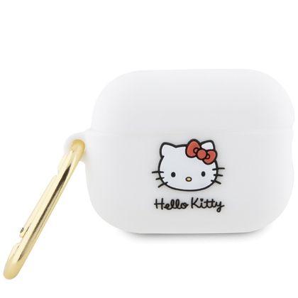 Hello Kitty HKAP23DKHSH Airpods Pro 2(2022/2023) cover biały/white Silicone 3D Kitty Head