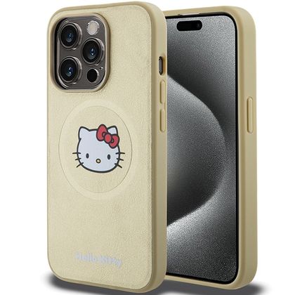 Hello Kitty HKHMP13XPGHCKD iPhone 13 ProMax 6.7" złoty/gold hardcase Leather Kitty Head MagSafe