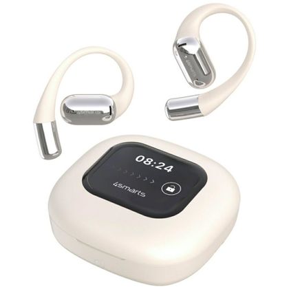 Słuchawki Bluetooth 4smarts SkyBuds OWS z ekranem i tłumaczem AI beżowy