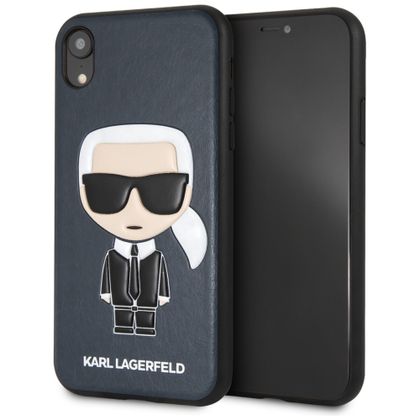 Karl Lagerfeld KLHCI61IKPUBL iPhone Xrhardcase niebieski/blue Iconic Karl Embossed