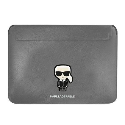 Karl Lagerfeld Sleeve KLCS16PISFG 16"srebrny/silver Saffiano Ikonik Karl