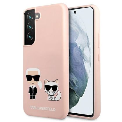 Karl Lagerfeld KLHCS22SSSKCI S22 S901hardcase jasnoróżowy/light pink Silicone Ikonik Karl & Choupette