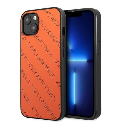 Karl Lagerfeld KLHCP13MPTLO iPhone 13/ 14 / 15 6,1" hardcase pomarańczowy/orange Perforated Allover