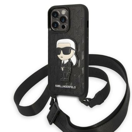 Karl Lagerfeld KLHCP14XSTKMK iPhone 14 Pro Max 6,7" czarny/black hardcase Monogram Ikonik Patch