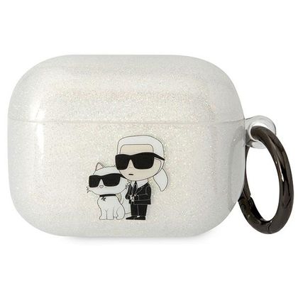 Karl Lagerfeld KLAPHNKCTGT Airpods Procover transparent Glitter Karl&Choupette
