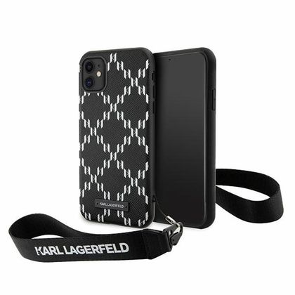 Karl Lagerfeld KLHCN61SAKLMBSK iPhone 11/ Xr 6.1" czarny/black hardcase Monogram Losange Saffiano