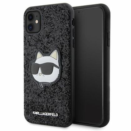 Karl Lagerfeld KLHCN61G2CPK iPhone 11 /Xr 6.1" czarny/black hardcase Glitter Choupette Patch