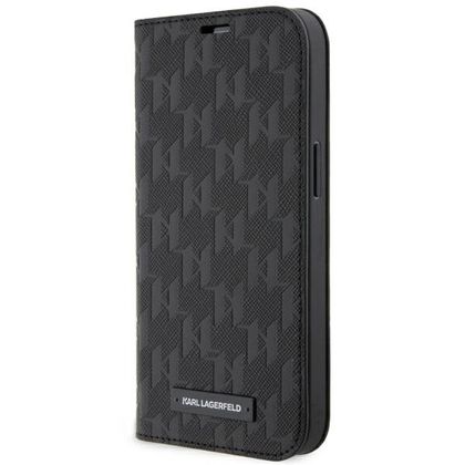 Karl Lagerfeld KLBKP14SSAKLHPK iPhone 14/ 15 / 13 6.1" bookcase czarny/black Saffiano Monogram