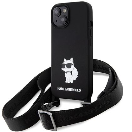Karl Lagerfeld KLHCP15SSCBSCNK iPhone 15 / 14 / 13 6.1" hardcase czarny/black Crossbody Silicone Choupette