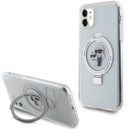 Karl Lagerfeld KLHMN61HMRSKCH iPhone 11 / Xr 6.1" biały/white hardcase Ring Stand Karl&Choupettte MagSafe