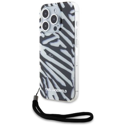 Karl Lagerfeld KLHCP15XHZBPKCCK iPhone 15 Pro Max 6.7" czarny/black hardcase IML Zebra Pattern & Cord