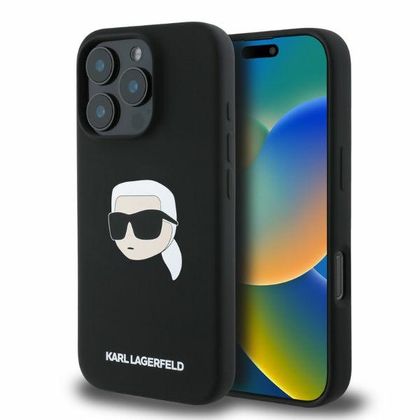 Karl Lagerfeld KLHMP16XSKHPPLK iPhone 16 Pro Max 6.9" czarny/black hardcase Silicone Karl Head Print MagSafe