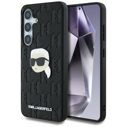 Etui Karl Lagerfeld Leather Monogram Pin Logo Karl Head do Samsung Galaxy S25 czarny