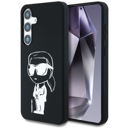 Etui Karl Lagerfeld Silicone Graffiti Ikonik Printed Logo MagSafe do Samsung Galaxy S25 czarny