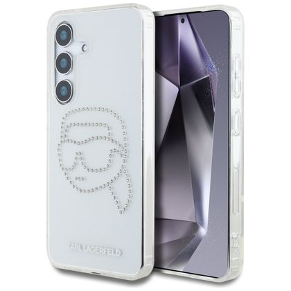 Etui Karl Lagerfeld Rhinestones Karl Head Logo do Samsung Galaxy S25 przezroczysty
