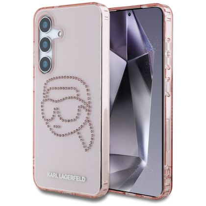 Etui Karl Lagerfeld Rhinestones K. Head Logo do Samsung Galaxy S25 różowy