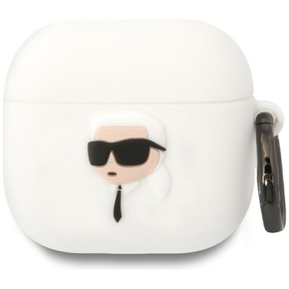 Etui Karl Lagerfeld 3D Silicone NFT do AirPods 4 / 5 biały