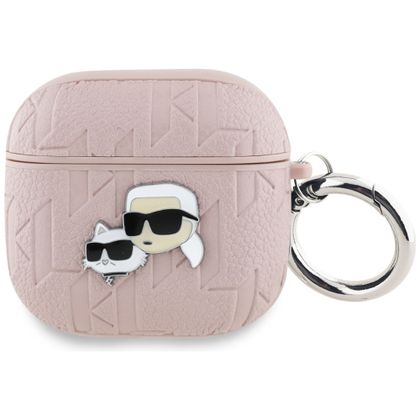 Etui Karl Lagerfeld Monogram Karl & Choupette Head do AirPods 4 / 5 różowy