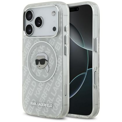 Etui Karl Lagerfeld IML Karl Head Logo MagSafe do iPhone 17 Pro / 18 Pro szary