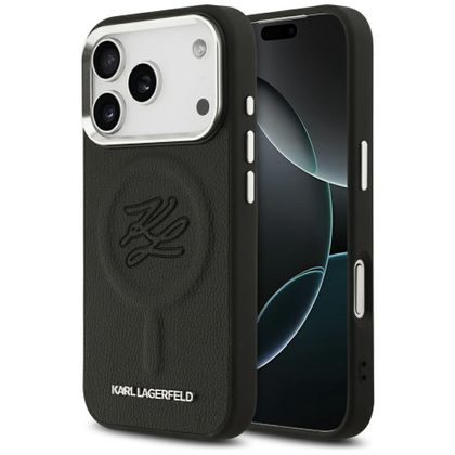 Etui Karl Lagerfeld Initial & Metal Logo MagSafe do iPhone 17 Pro / 18 Pro czarny