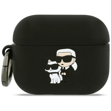 Etui Karl Lagerfeld Silicone Karl&Chaupette Head 3D do AirPods Pro 3 czarny