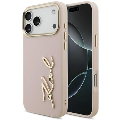 Etui Karl Lagerfeld Karl Script Logo do iPhone 17 Pro Max różowy