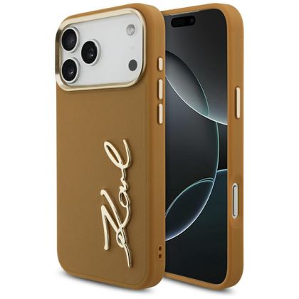 Etui Karl Lagerfeld Karl Script Logo do iPhone 17 Pro Max brązowy