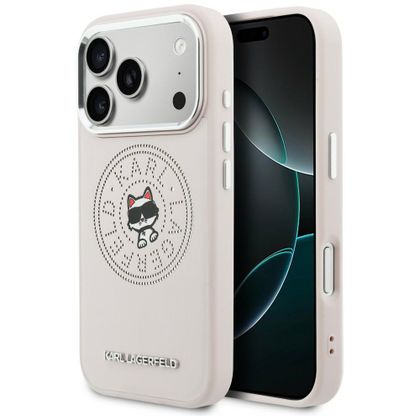 Etui Karl Lagerfeld Point & Choupette Sketch MagSafe do iPhone 17 Pro / 18 Pro różowy