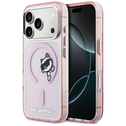 Etui Karl Lagerfeld IML Peekaboo MagSafe do iPhone 17 Pro Max / 18 Pro Max różowy
