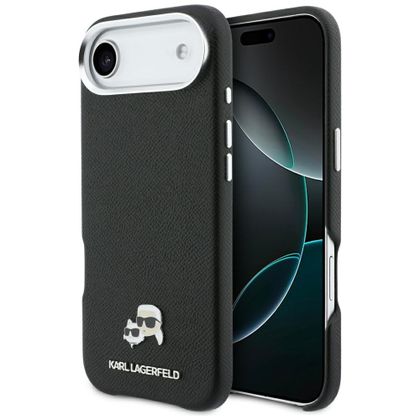 Etui Karl Lagerfeld Karl & Choupette Head Pins Saffiano MagSafe do iPhone Air czarny
