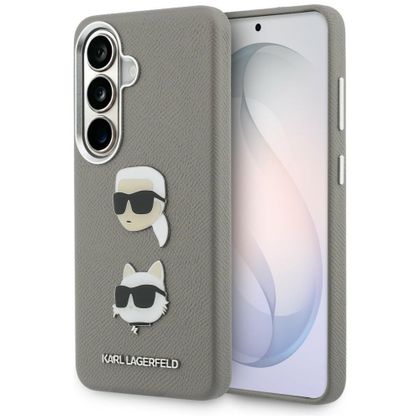 Etui Karl Lagerfeld Saffiano Double Heads Metal do Samsung Galaxy S26 srebrny