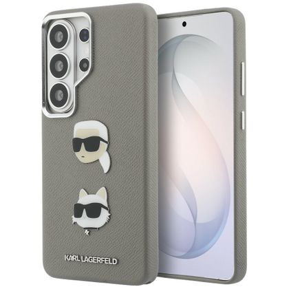 Etui Karl Lagerfeld Saffiano Double Heads Metal do Samsung Galaxy S26 Ultra srebrny