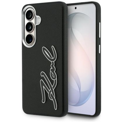 Etui Karl Lagerfeld Grained Signature Metal Resin Logo do Samsung Galaxy S26 czarny