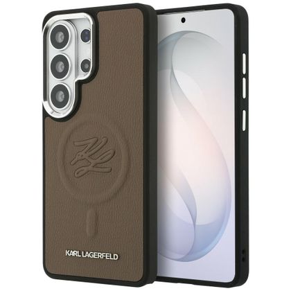 Etui Karl Lagerfeld Embossed Ring Initials MagSafe do Samsung Galaxy S26 Ultra brązowy
