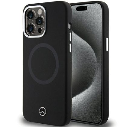Mercedes MEHMP15X23SCMK iPhone 15 Pro Max 6.7" czarny/black hardcase Silicone Bicolor MagSafe