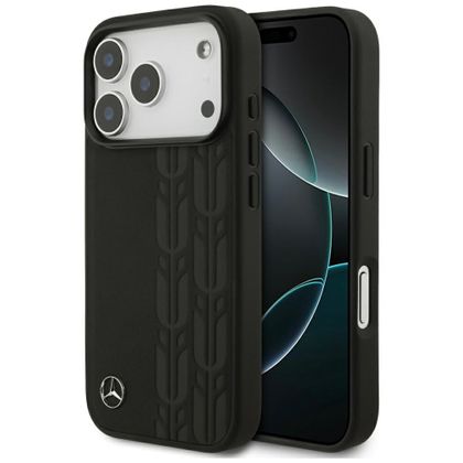 Etui Mercedes Leather Laurel Leaves MagSafe do iPhone 17 Pro / 18 Pro czarny