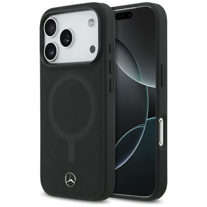 Etui Mercedes Plain Smooth Leather MagSafe do iPhone 17 Pro / 18 Pro czarny